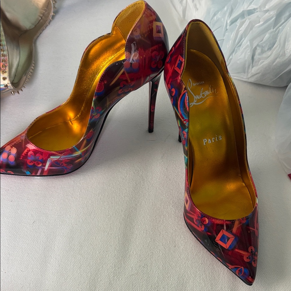 Christian Louboutin Red and Orange Heels